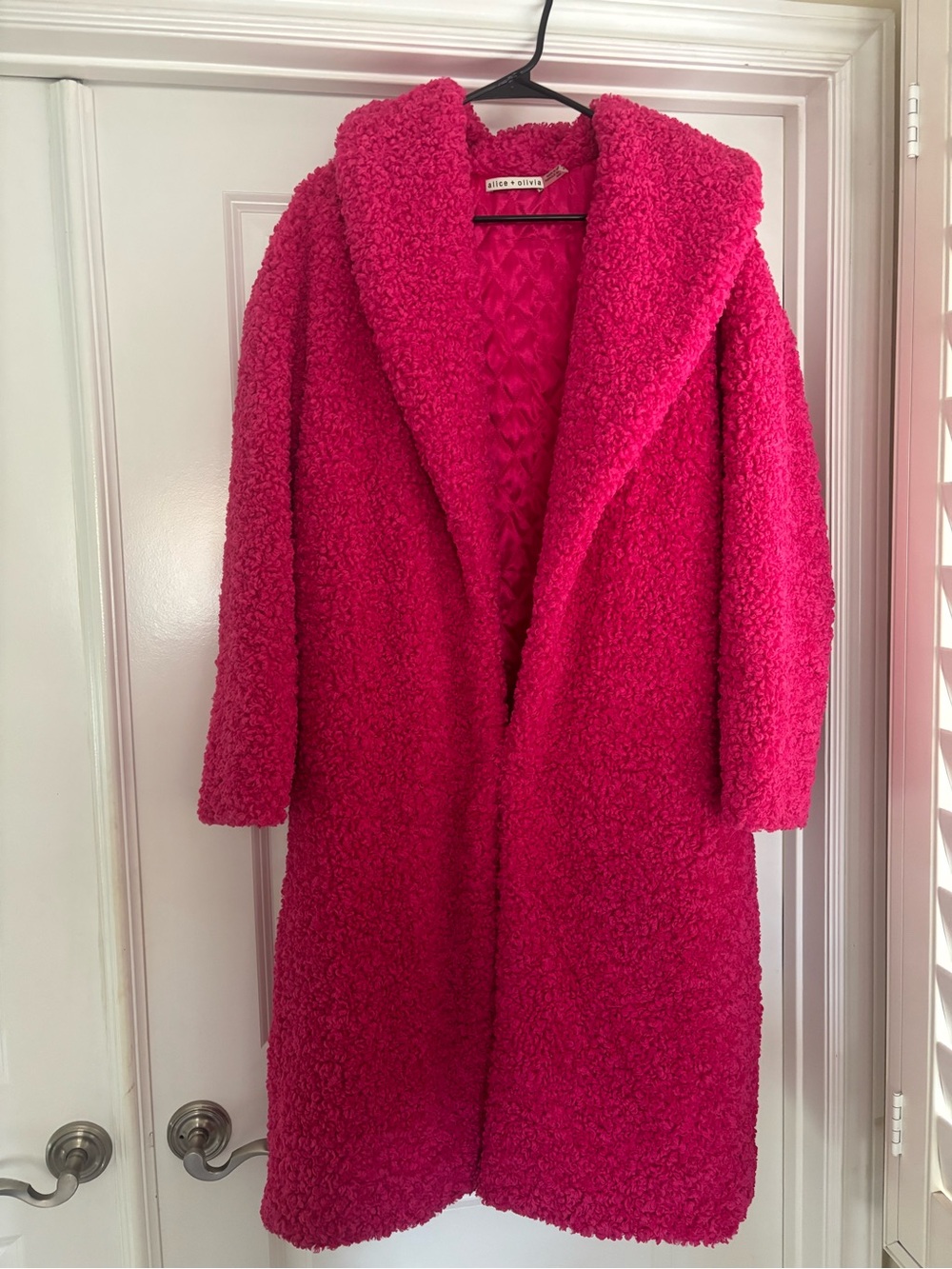 Alice + Olivia Pink Faux Fur Coat